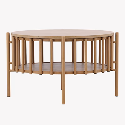 Ümmargune diivanilaud Rubbo (looduslik, Ø80×50 cm, MDF), 62052-107