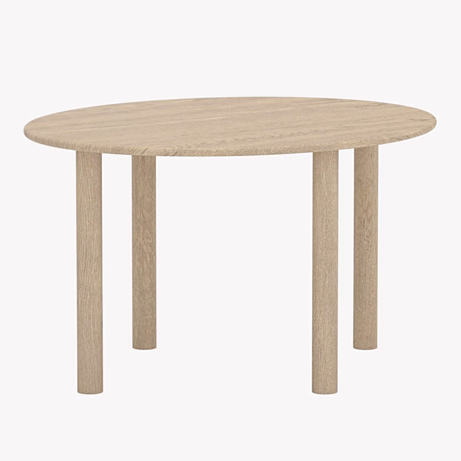 Ovaalne söögilaud Hilo, looduslik MDF 130×110, 62117-107 – 2