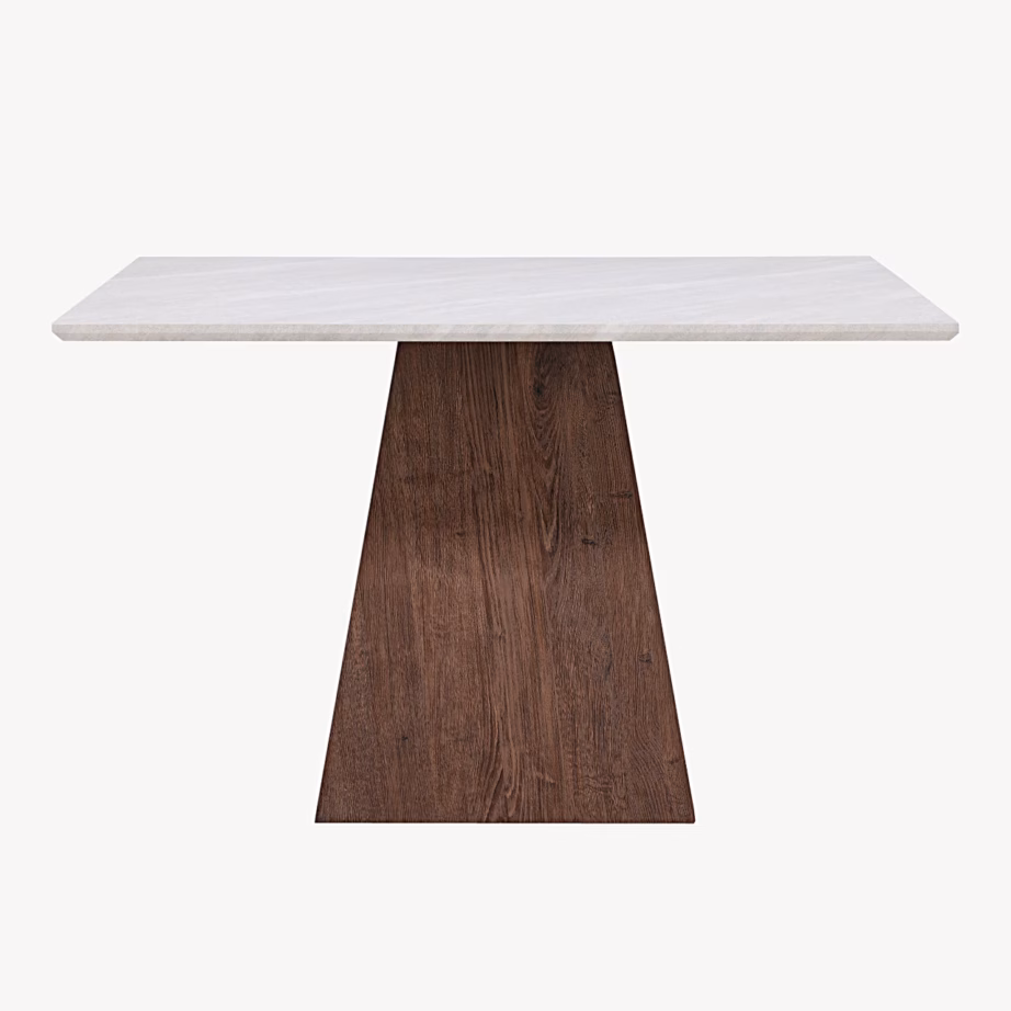 Ruudukujuline söögilaud Cael helehall kivimustriga mokka MDF-alusega, 62328-490 – 4