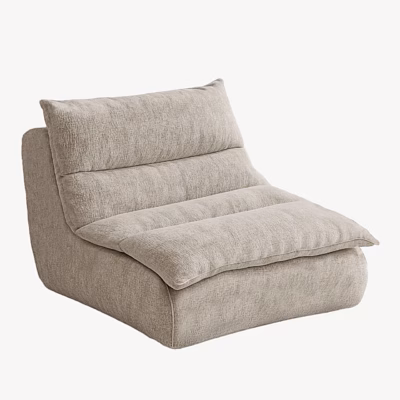 Selar mugav lounge-tugitool valge polüesterlinase kattega - 62338-101