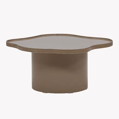 Läikiva pruuni pinnaga diivanilaud Ilse (MDF, ø90 cm) - 62364-103