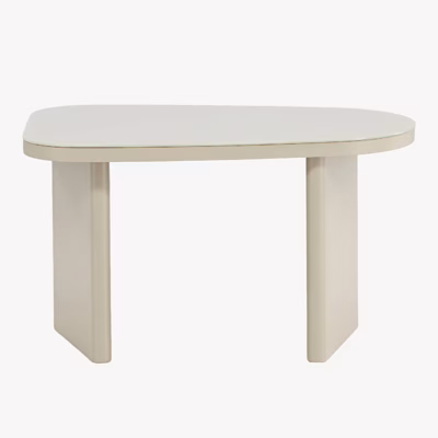 Beež klaasplaadiga abilaud Grönvik 70x45 cm - 62601-999