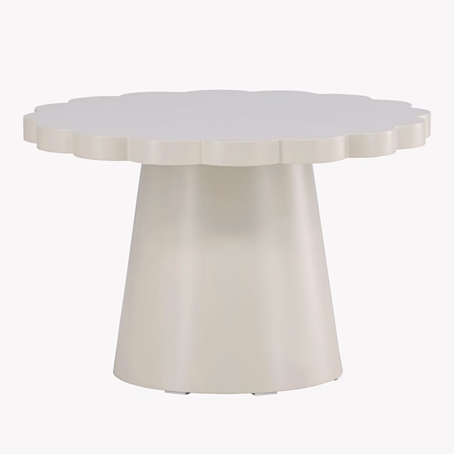 Beež ümmargune lainelise servaga diivanilaud Krull, 63347-999 – 2