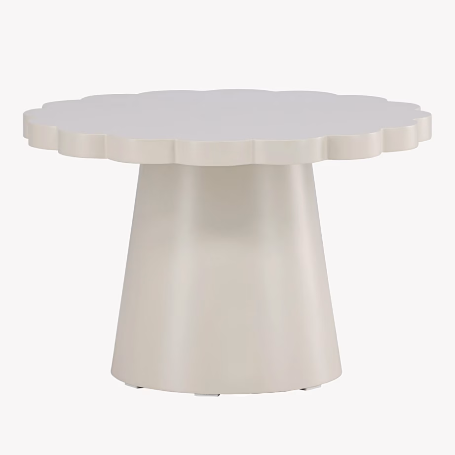 Beež ümmargune lainelise servaga diivanilaud Krull, 63347-999 – 3