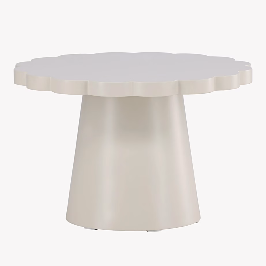 Beež ümmargune lainelise servaga diivanilaud Krull, 63347-999 – 4