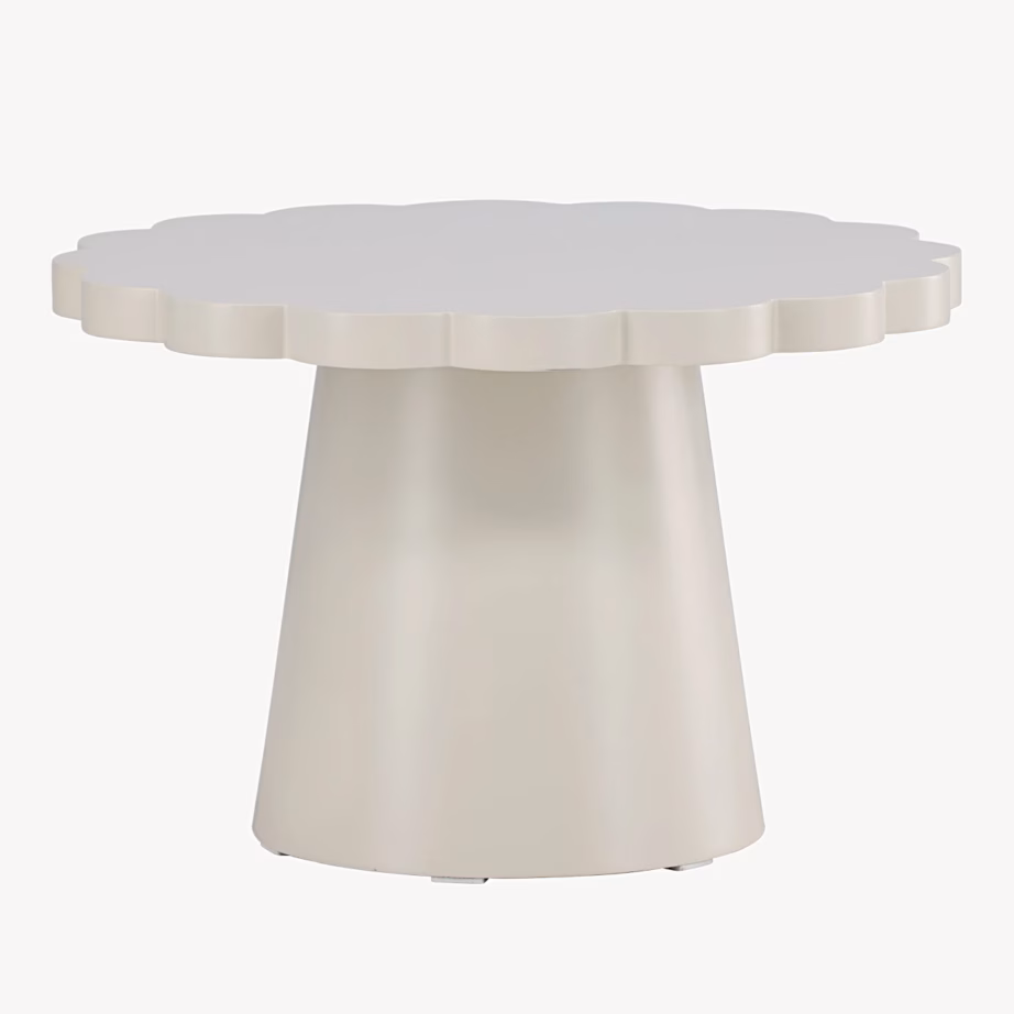 Beež ümmargune lainelise servaga diivanilaud Krull, 63347-999 – 5