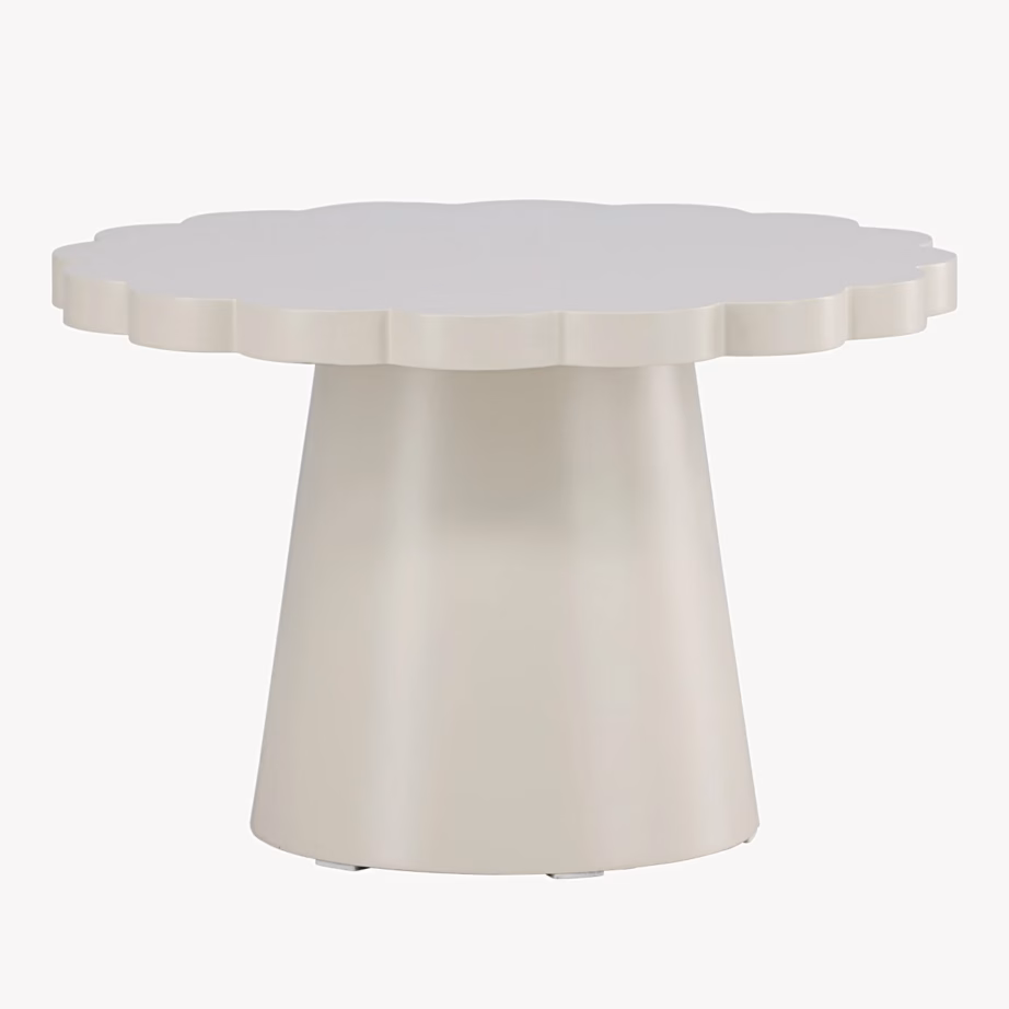 Beež ümmargune lainelise servaga diivanilaud Krull, 63347-999 – 6