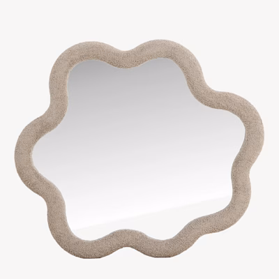 Beeži buklee raamiga laineline peegel Kungsbacka 70x70 - 63352-111