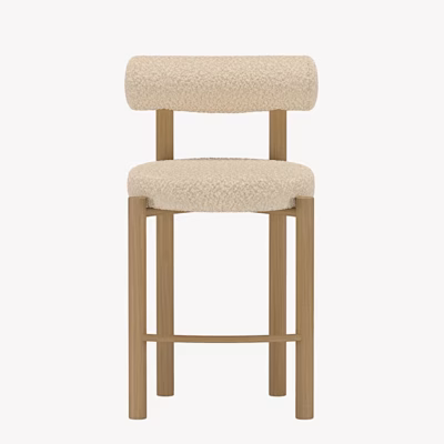 Baaritool Tillo, valge buklee ja puiduimitatsiooniga raam - 63361-222