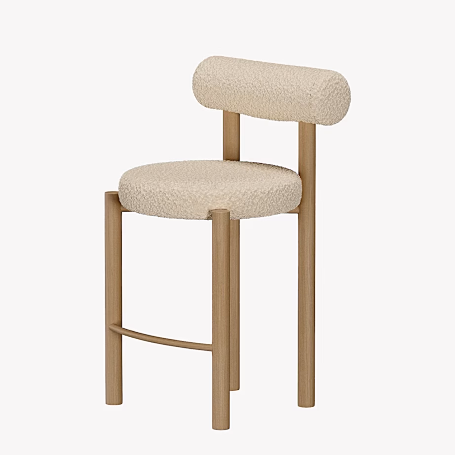 Baaritool Tillo, valge buklee ja puiduimitatsiooniga raam, 63361-222 – 3