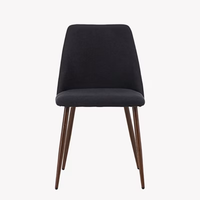 Söögitool Night musta linase kangaga, mokapruunid metalljalad - 63365-444