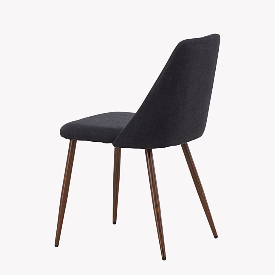 Söögitool Night musta linase kangaga, mokapruunid metalljalad, 63365-444 – 6