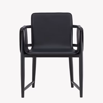 Mustast kunstnahast metallraamiga käetugedega söögitool Bjäre - 63366-100