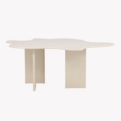 Beež ovaalne söögilaud Flower (MDF, 190x123 cm) - 63376-100