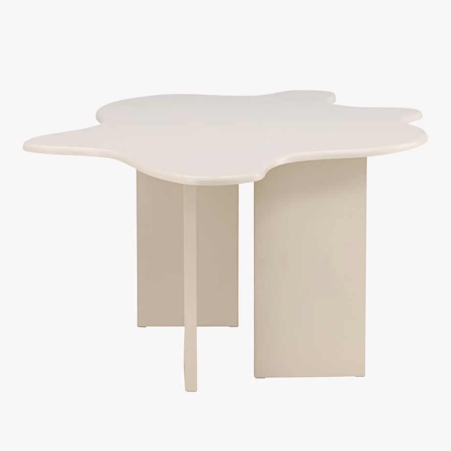 Beež ovaalne söögilaud Flower (MDF, 190×123 cm), 63376-100 – 4