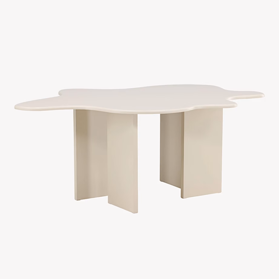 Beež ovaalne söögilaud Flower (MDF, 190×123 cm), 63376-100 – 6