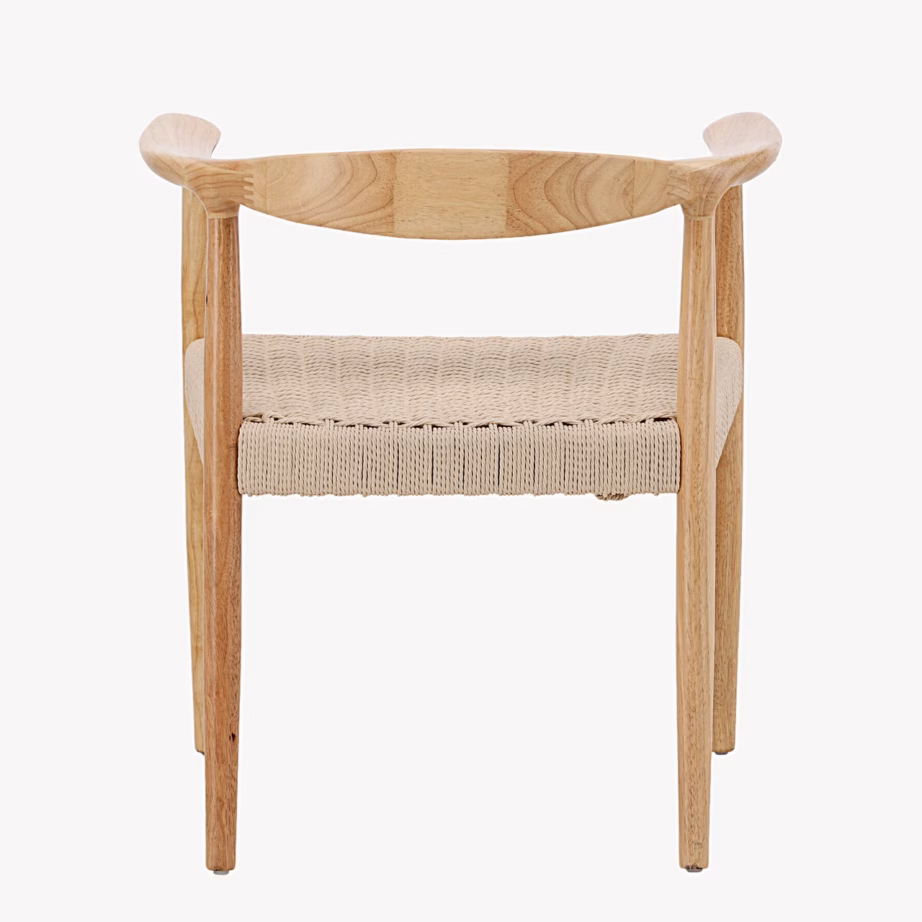 Lovön söögitool valge peitsiga kummipuit, beež punutis, 63378-102 – 7