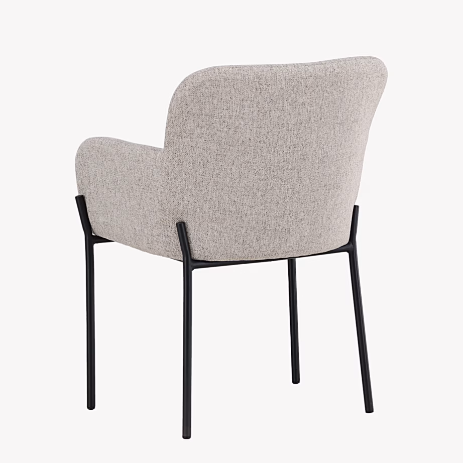 Vätö söögitool beeži kangaga, must metallraam, 63381-102 – 3