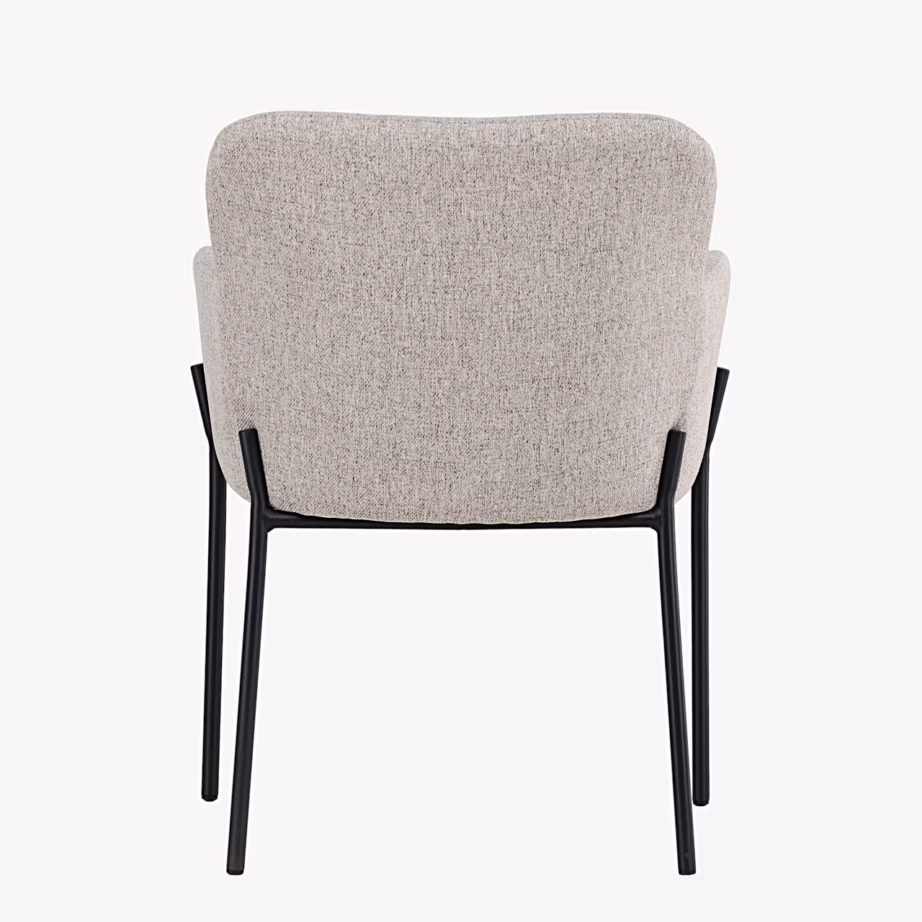 Vätö söögitool beeži kangaga, must metallraam, 63381-102 – 4