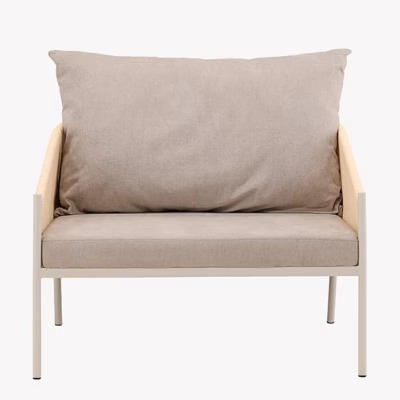 Beež lounge-tugitool Louie terasraami ja nöördetailidega - 63384-102