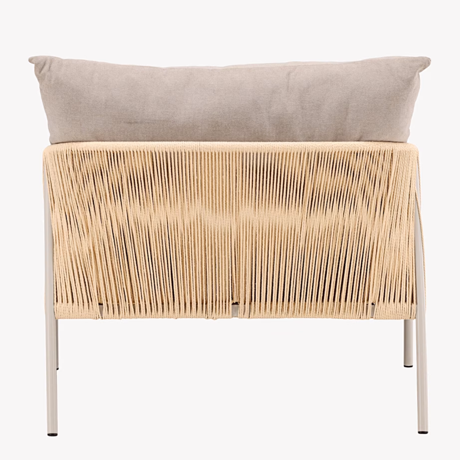 Beež lounge-tugitool Louie terasraami ja nöördetailidega, 63384-102 – 7