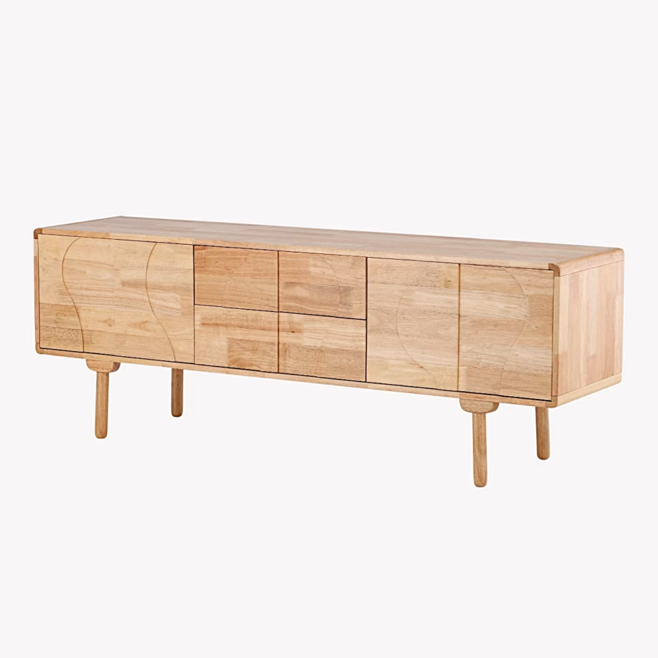 Skärhamn kummipuidust madal kummut 180 cm, naturaalne, 63400-170 – 2