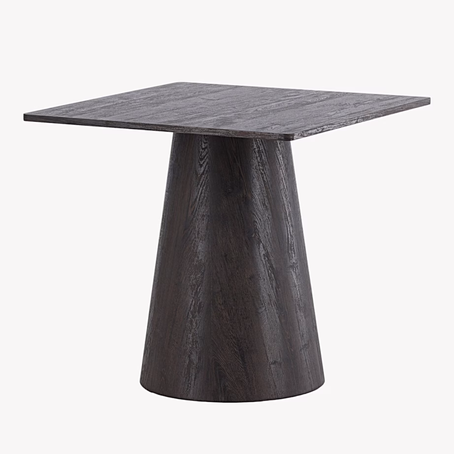 Ruudukujuline mokkatooniga keskjalaga söögilaud Lanzi 80×80 cm, 63417-001 – 2