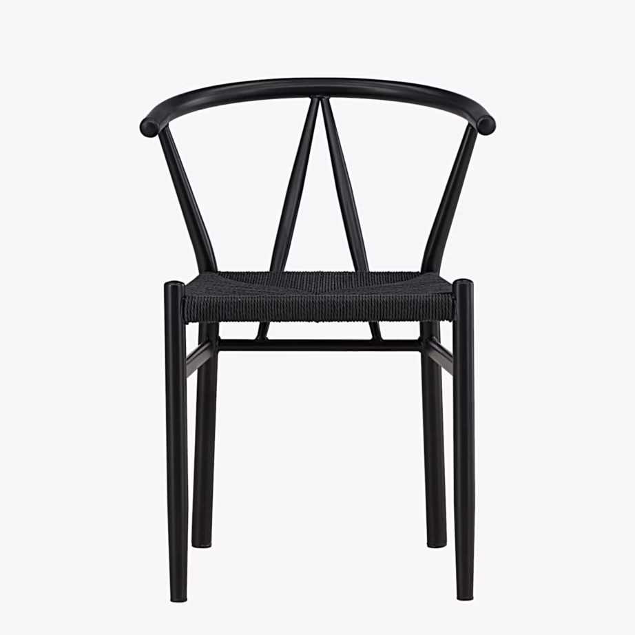 Söögitool Alfons – must teras ja must punutud iste, 63420-100