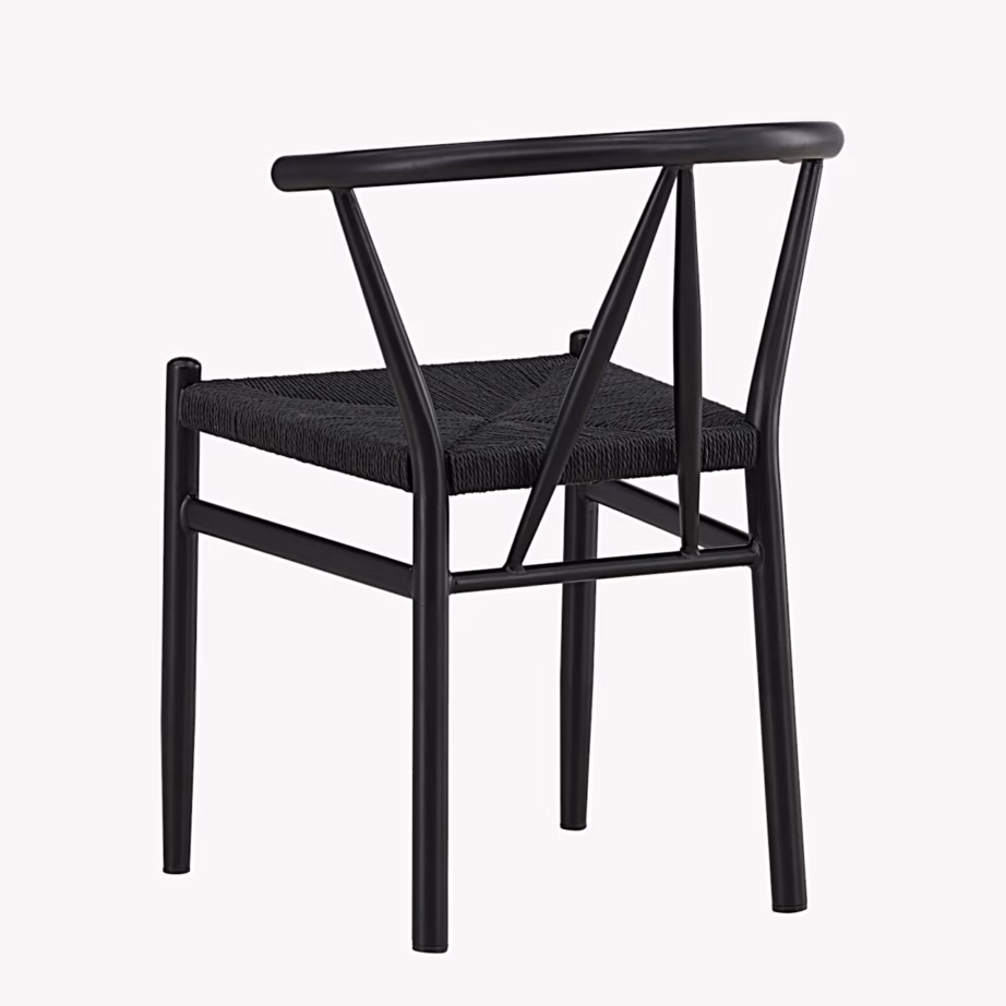 Söögitool Alfons – must teras ja must punutud iste, 63420-100 – 6