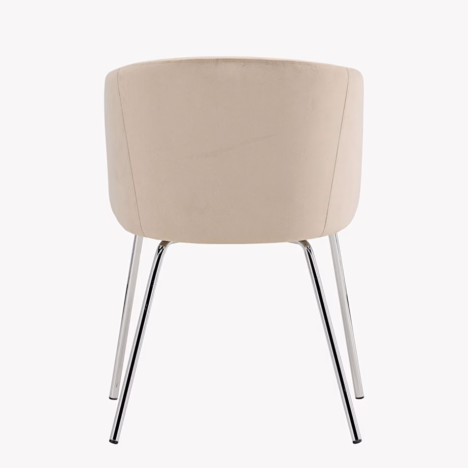 Beež sametist söögitool Berit kroomitud terasjalgadel, 63421-102 – 7