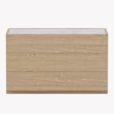 Panipaigakummut Noble, naturaalne MDF ja valge klaas, 100 cm - 63700-700