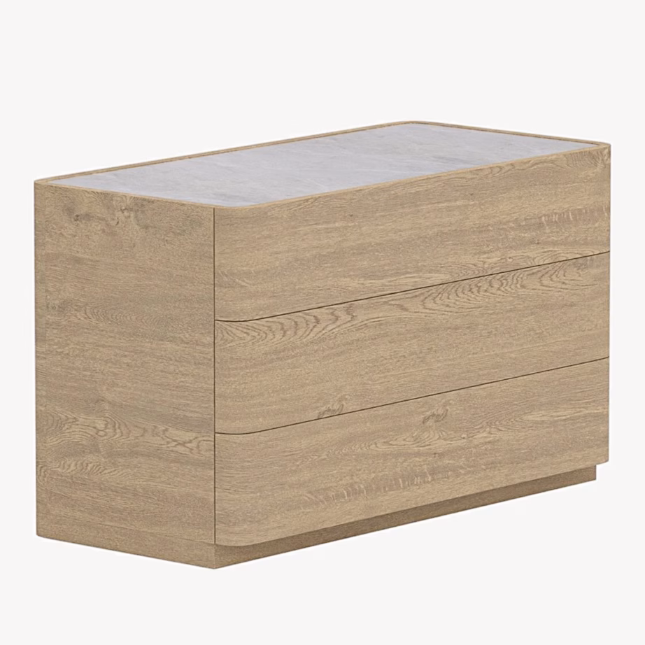 Panipaigakummut Noble, naturaalne MDF ja valge klaas, 100 cm, 63700-700 – 3