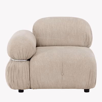 Beež polüesterkattega mooduldiivan Mika parempoolne nurgamoodul, 72046-112