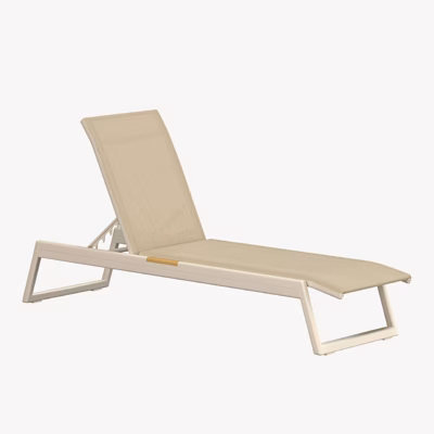 Beež reguleeritav päevitustool Mexico alumiiniumraamiga, 9294-222