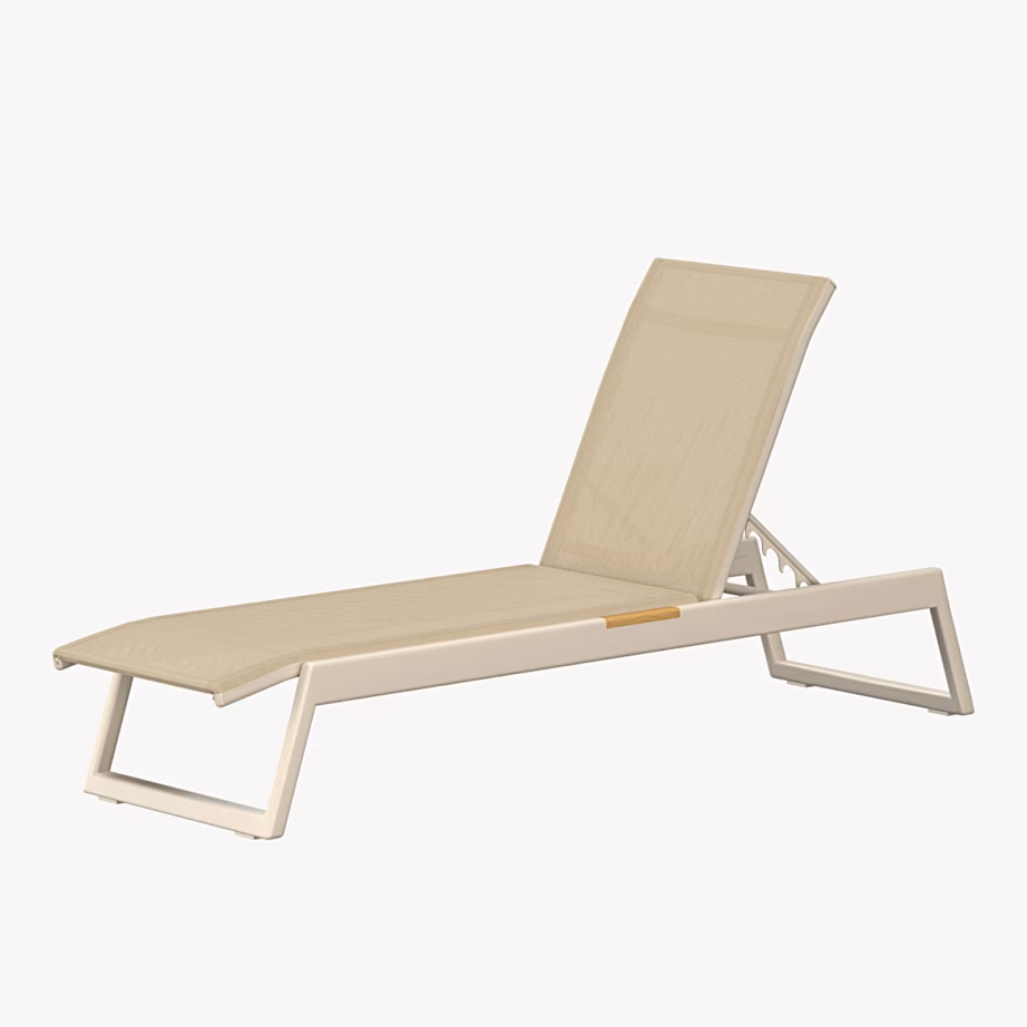 Beež reguleeritav päevitustool Mexico alumiiniumraamiga, 9294-222 – 2