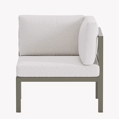 Copacabana aiadiivani nurgamoodul, pruun raam ja valge buklee - 9383-500