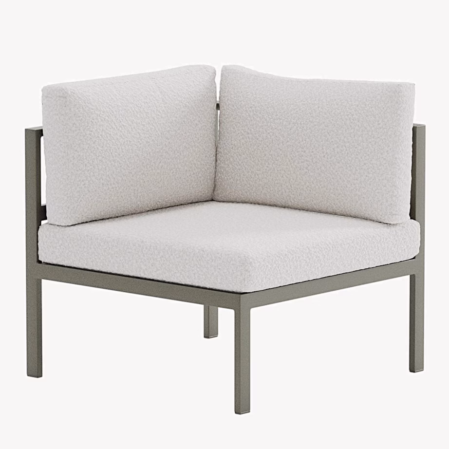 Copacabana aiadiivani nurgamoodul, pruun raam ja valge buklee, 9383-500 – 2