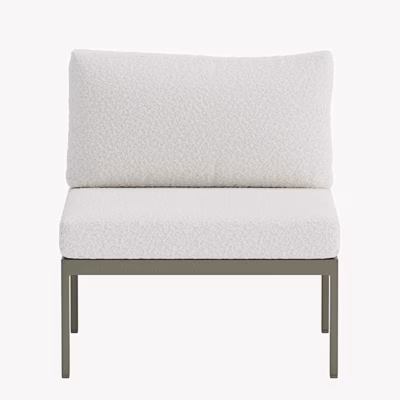 Copacabana aiadiivani keskmoodul pruun alumiinium, valge buklee - 9384-500