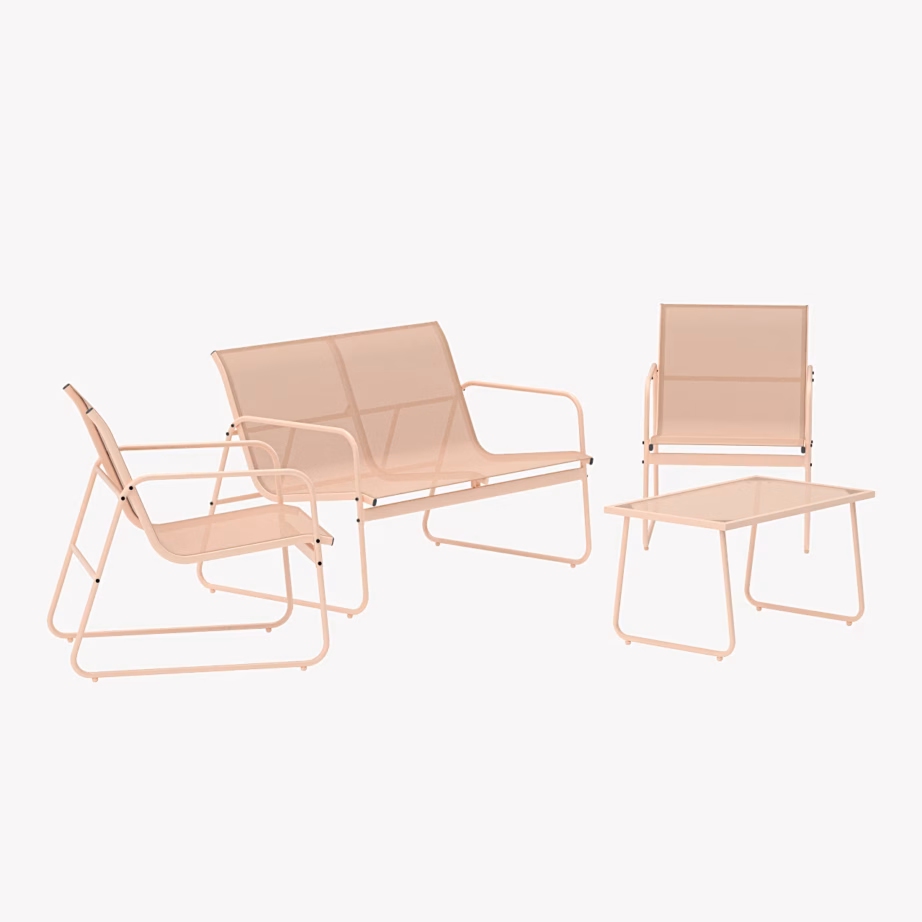 Beež aiadiivanikomplekt Scopello terasest ja klaaslauaga, 9807-222 – 2