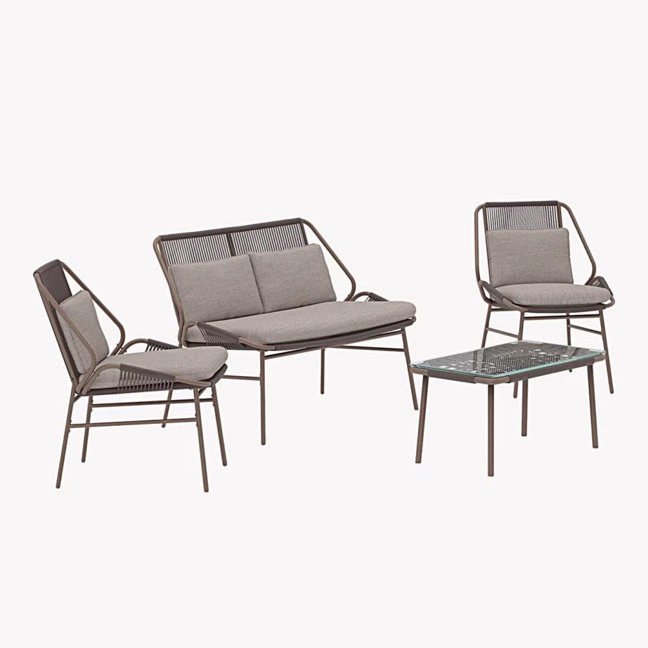 Aiadiivani komplekt Zakynthos, pruun raam ja beežid padjad, 9876-103 – 2