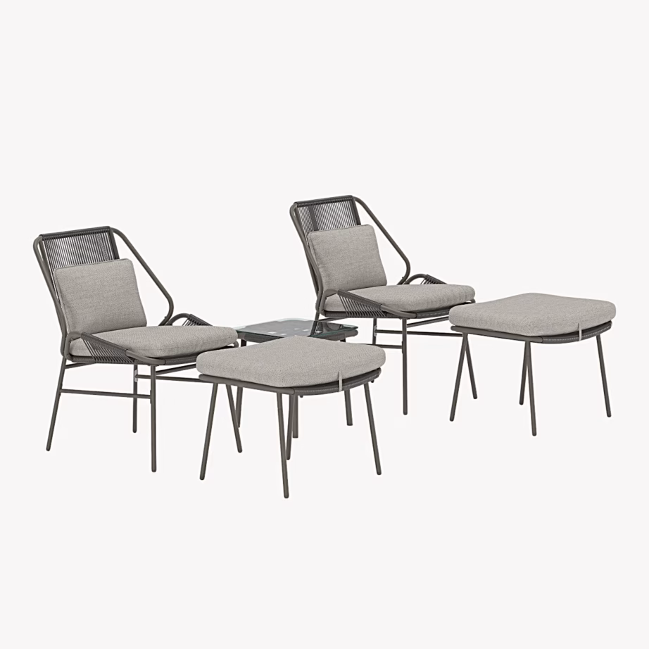 Zakynthos pruun aialounge komplekt tugitoolide ja jalatugedega, 9877-103 – 2