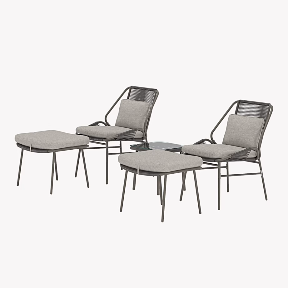 Zakynthos pruun aialounge komplekt tugitoolide ja jalatugedega, 9877-103 – 3