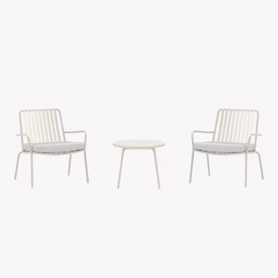 Mykonos beež terassimööbli lounge-komplekt, 2 tugitooli ja laud - 9878-222