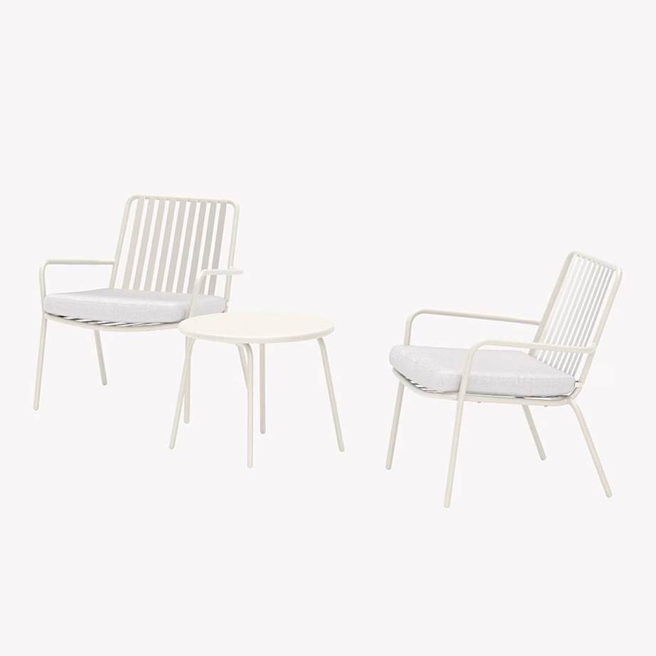 Mykonos beež terassimööbli lounge-komplekt, 2 tugitooli ja laud, 9878-222 – 3