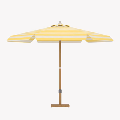 Kollase-valge triibuline päikesevari Cerox 270 cm - 9886-777