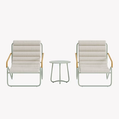 Ithaka aialounge komplekt 2 tugitooli ja laud, roheline/beež - 9896-666