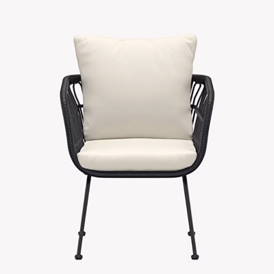 Isola aialounge-tugitool, must rotang ja beež padi, 9904-111