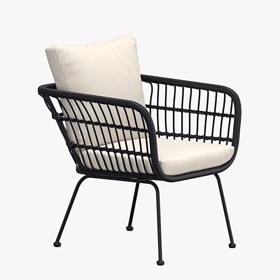 Isola aialounge-tugitool, must rotang ja beež padi, 9904-111 – 2