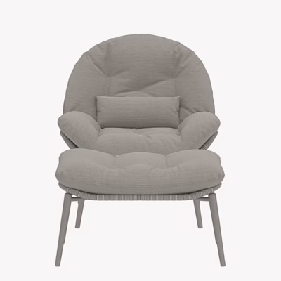 Õuemööbli puhketool patjade ja jalatoega Cala, beež - 9921-222