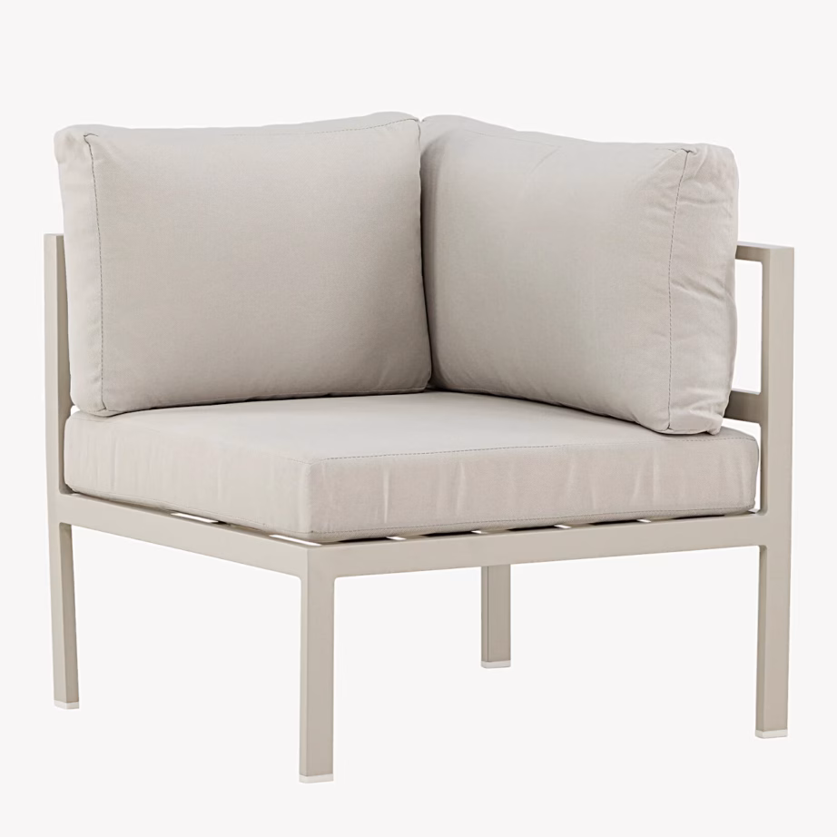 Copacabana beež alumiiniumist õuediivani nurgamoodul, 9927-222 – 3